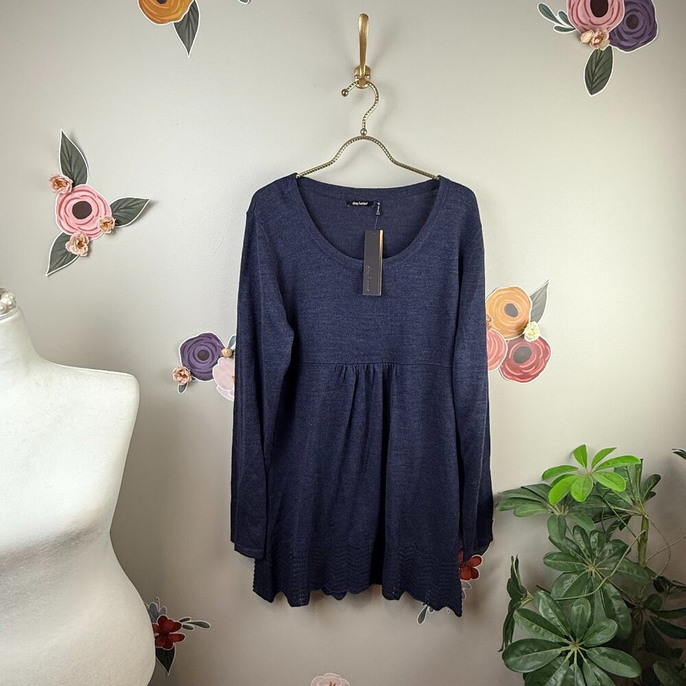 Daisy Fuentes Long Sleeve Babydoll Sweater Dress - Size - XL